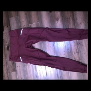 Lululemon fleece lined leggings with zipper pocket